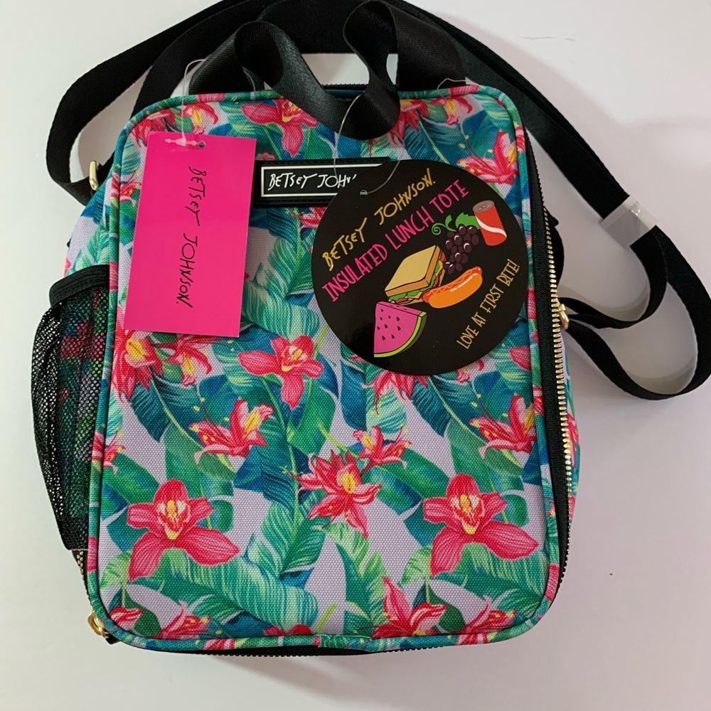 Betsey Johnson Tropical Hibiscus Insulated Lunch Bag